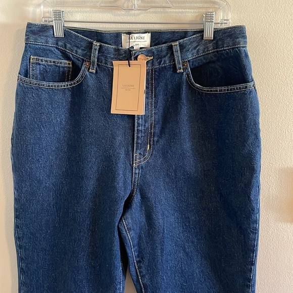 La Ligne Molly‎ High Rise Straight Jeans Women’s Size 32 Benjamin Blue Sample - Picture 6 of 13